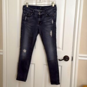 7 for all men kind skinny crop distressed jeans in size 30